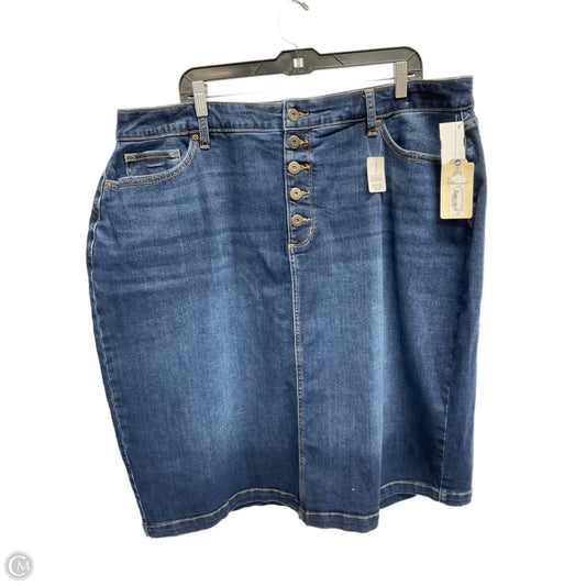 Skirt Midi By St Johns Bay In Blue Denim, Size: 18