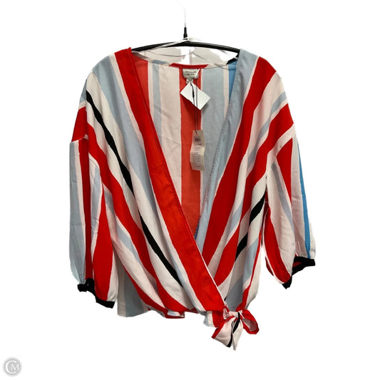 Top 3/4 Sleeve By Clothes Mentor In Striped Pattern, Size: L