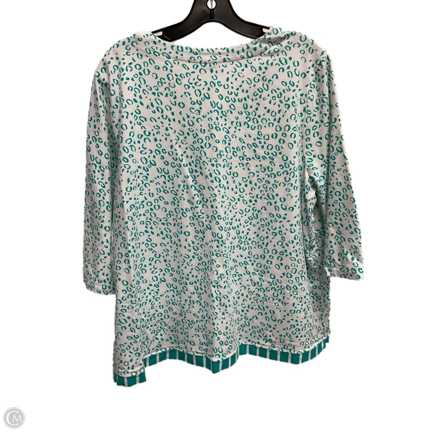 Top 3/4 Sleeve Basic By Chicos In Teal, Size: Xl