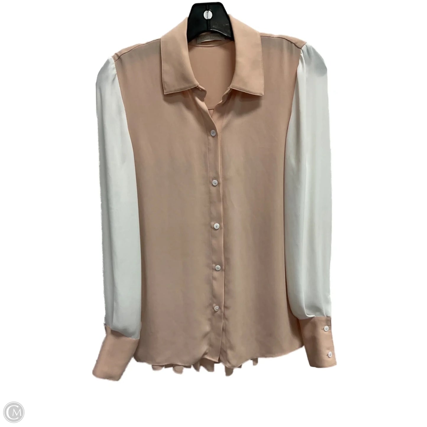 Blouse Long Sleeve By Ramy Brook In Pink & White, Size: S