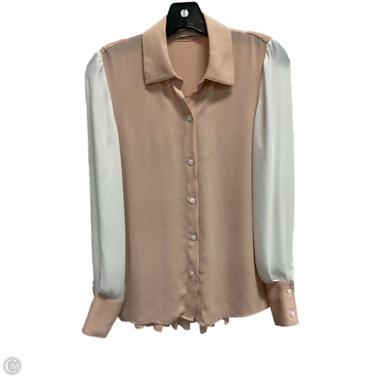 Blouse Long Sleeve By Ramy Brook In Pink & White, Size: S