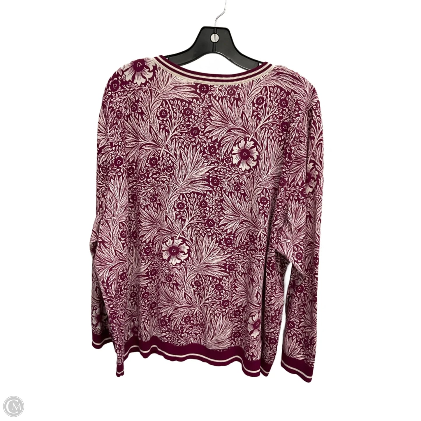Cardigan By Talbots In Floral Print, Size: 3x