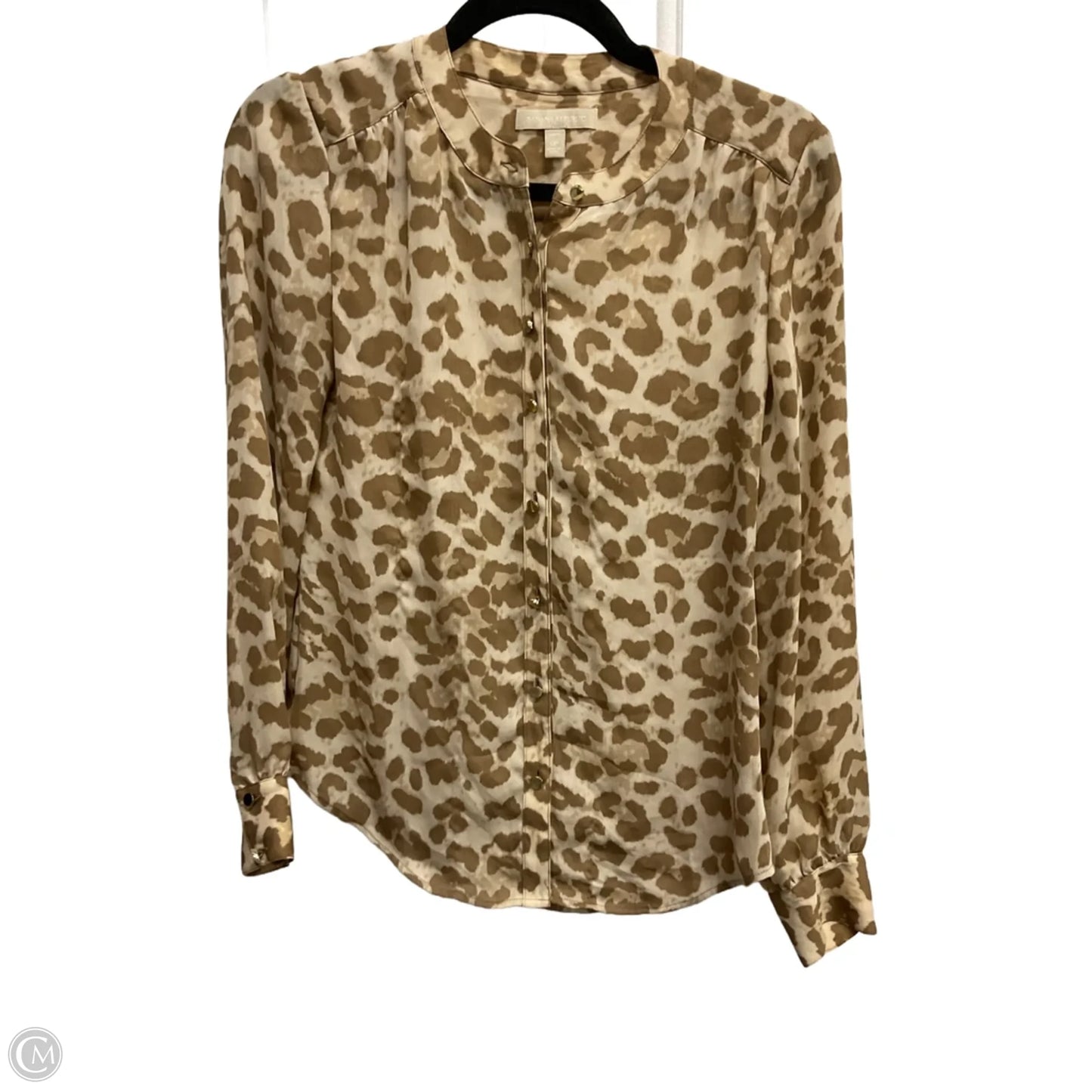 Blouse Long Sleeve By Banana Republic In Animal Print, Size: Xsp