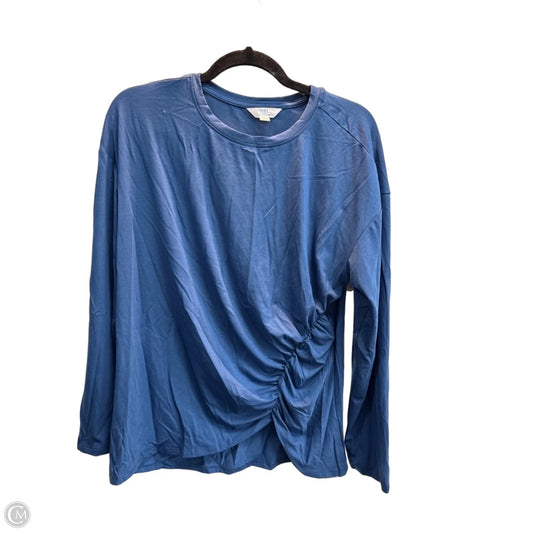 Top Long Sleeve Basic By Time And Tru In Blue, Size: L