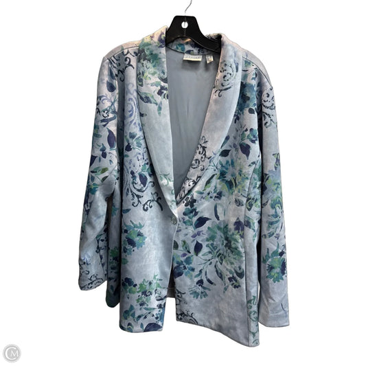 Blazer By Susan Graver In Floral Print, Size: 2x