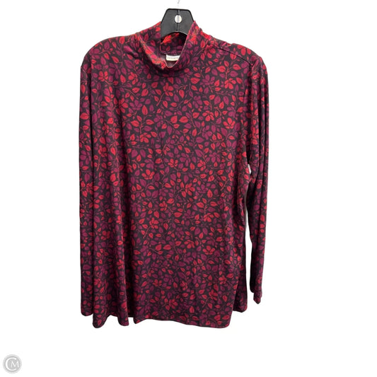 Top Long Sleeve Basic By Susan Graver In Floral Print, Size: 1x
