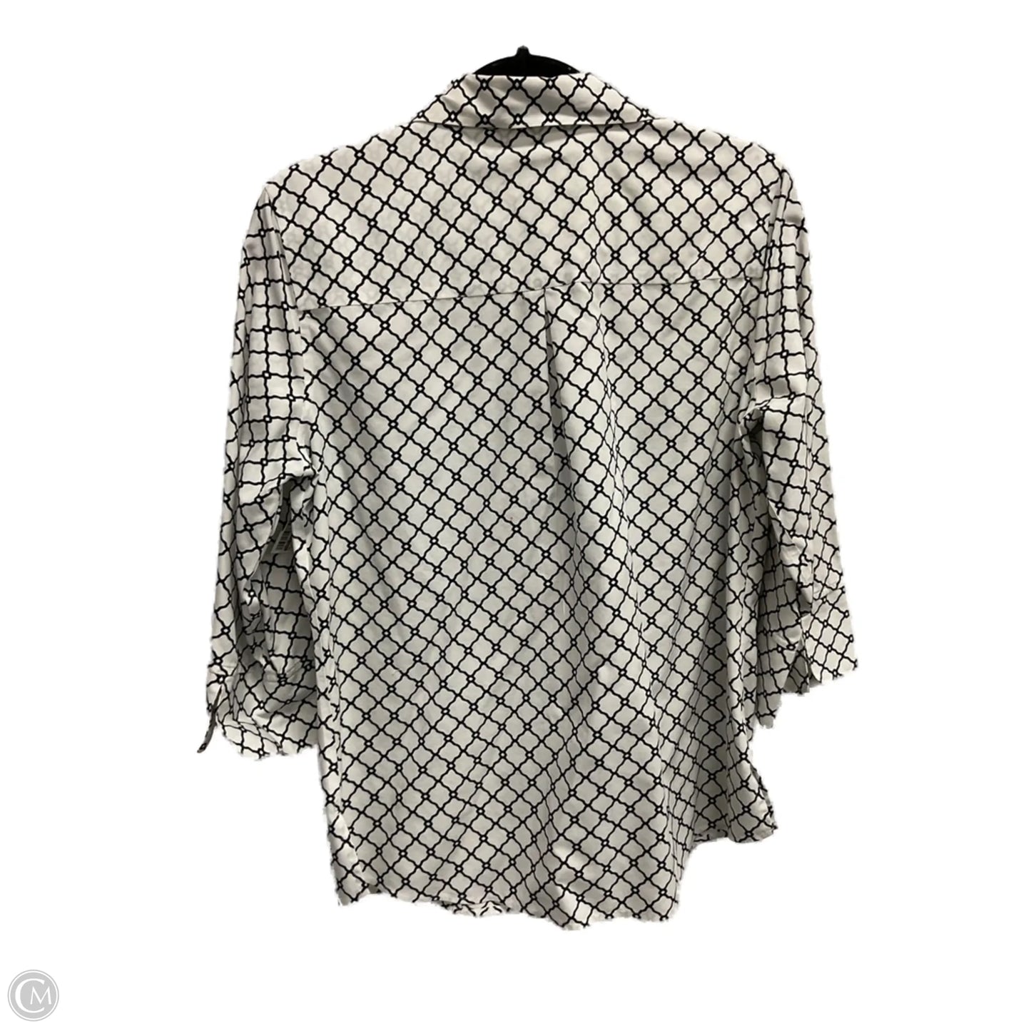 Blouse 3/4 Sleeve By Chicos In Geometric Pattern, Size: M