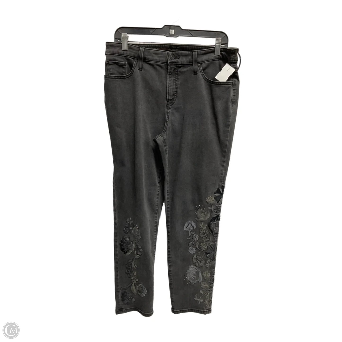 Jeans Skinny By Chicos In Black Denim, Size: 10