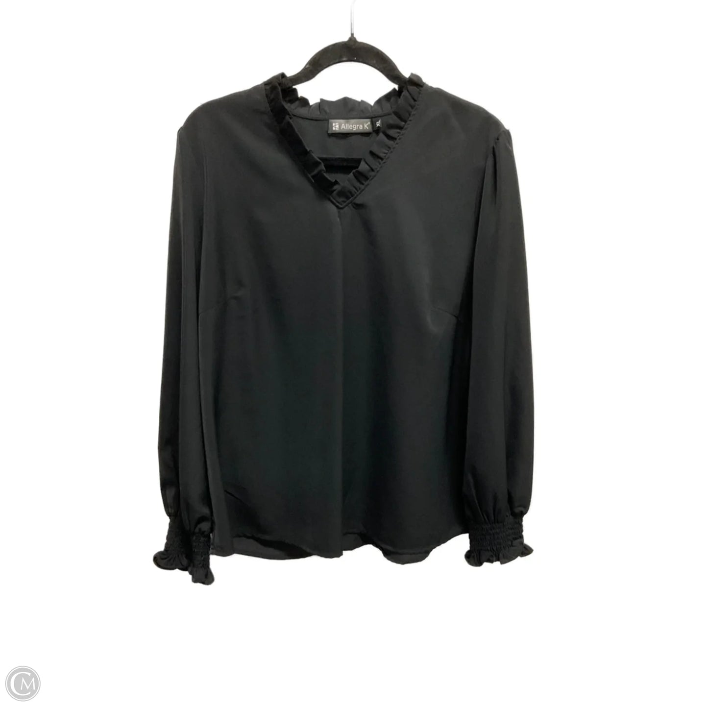 Blouse Long Sleeve By Allegra K In Black, Size: Xl