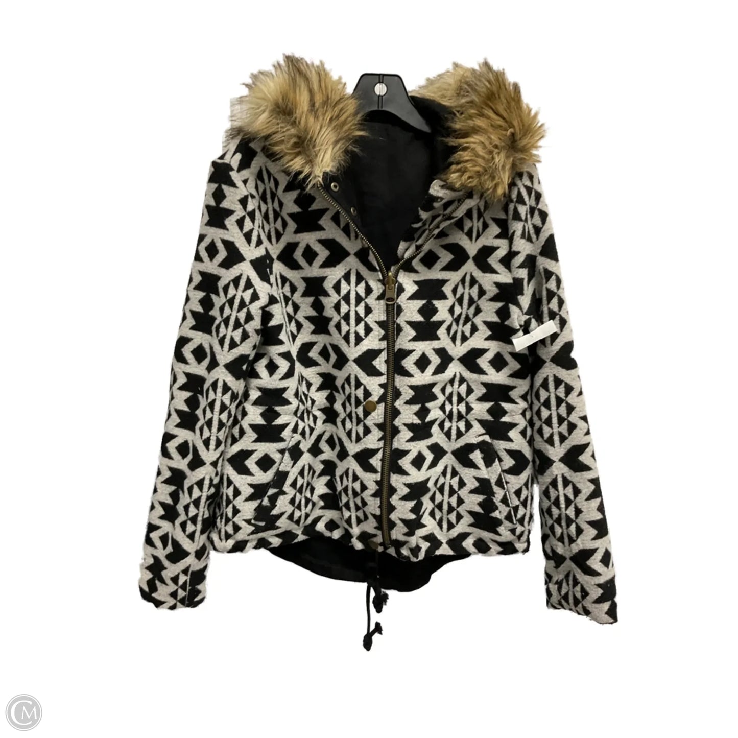 Coat Faux Fur & Sherpa By Bb Dakota In Geometric Pattern, Size: L