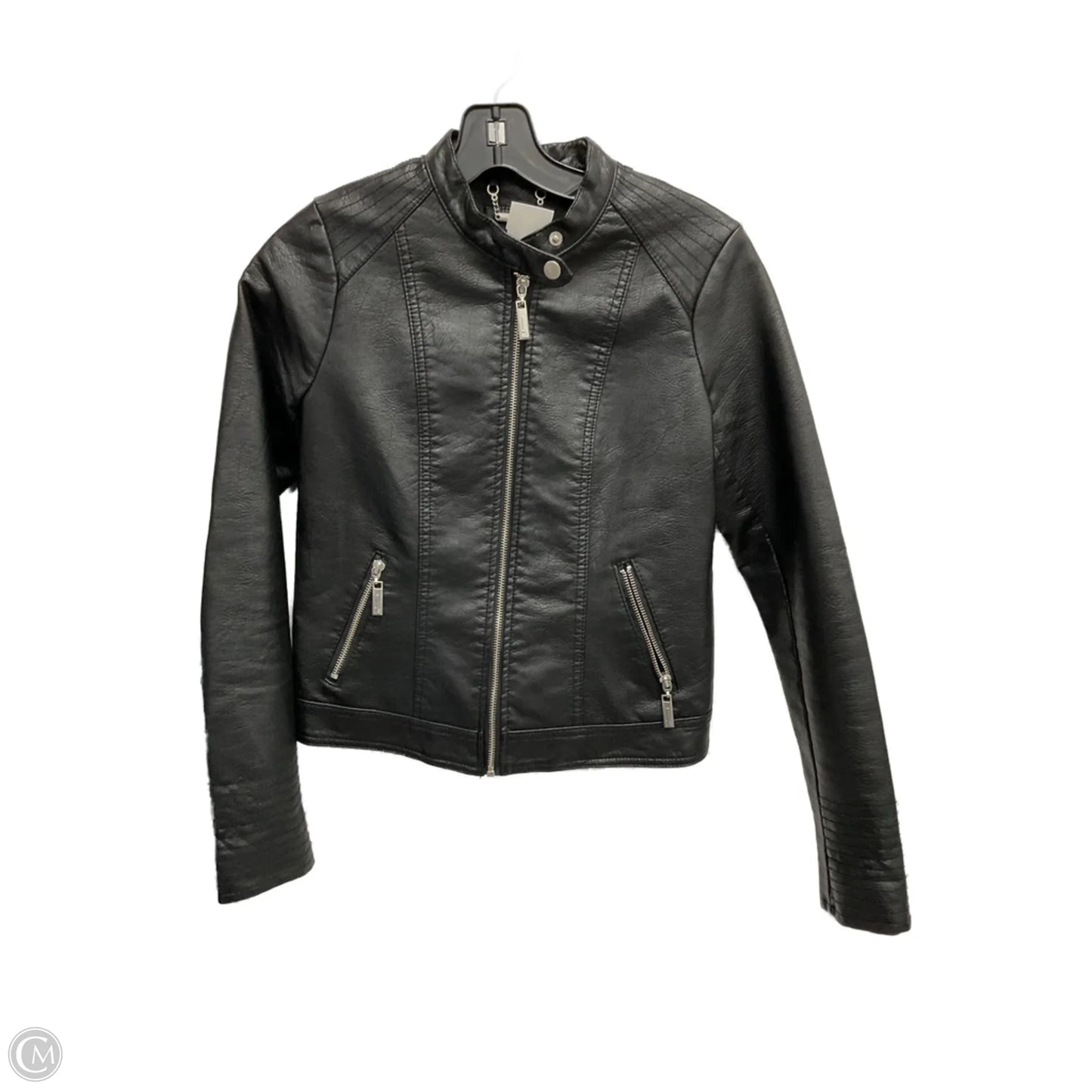 Jacket Moto By Clothes Mentor In Black, Size: Xs