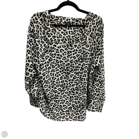 Blouse Long Sleeve By Ann Taylor In Leopard Print, Size: L