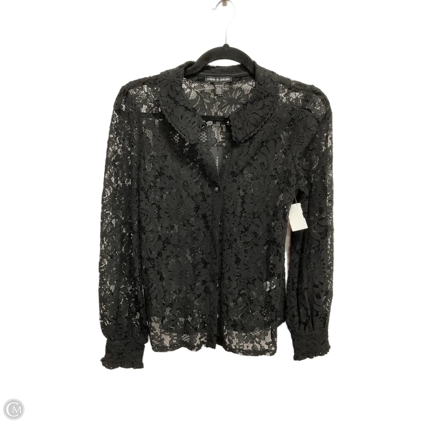 Top Long Sleeve By Cable And Gauge In Black, Size: Xs