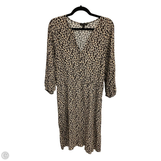 Dress Casual Midi By Banana Republic In Leopard Print, Size: L