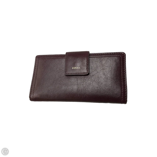 Wallet Leather By Fossil, Size: Medium