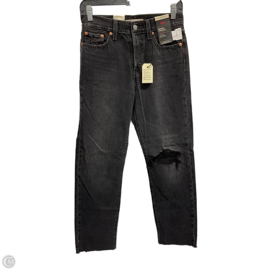 Jeans Straight By Levis In Black Denim, Size: 2