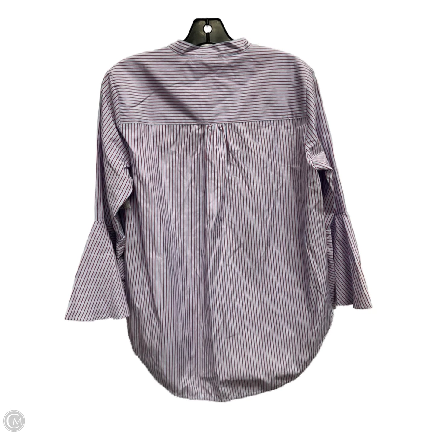 Blouse Long Sleeve By Maeve In Striped Pattern, Size: M