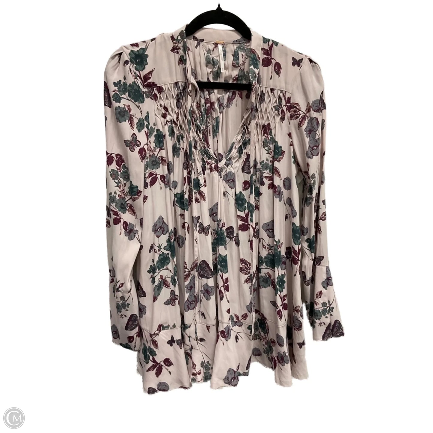 Blouse Long Sleeve By Free People In Floral Print, Size: Xs