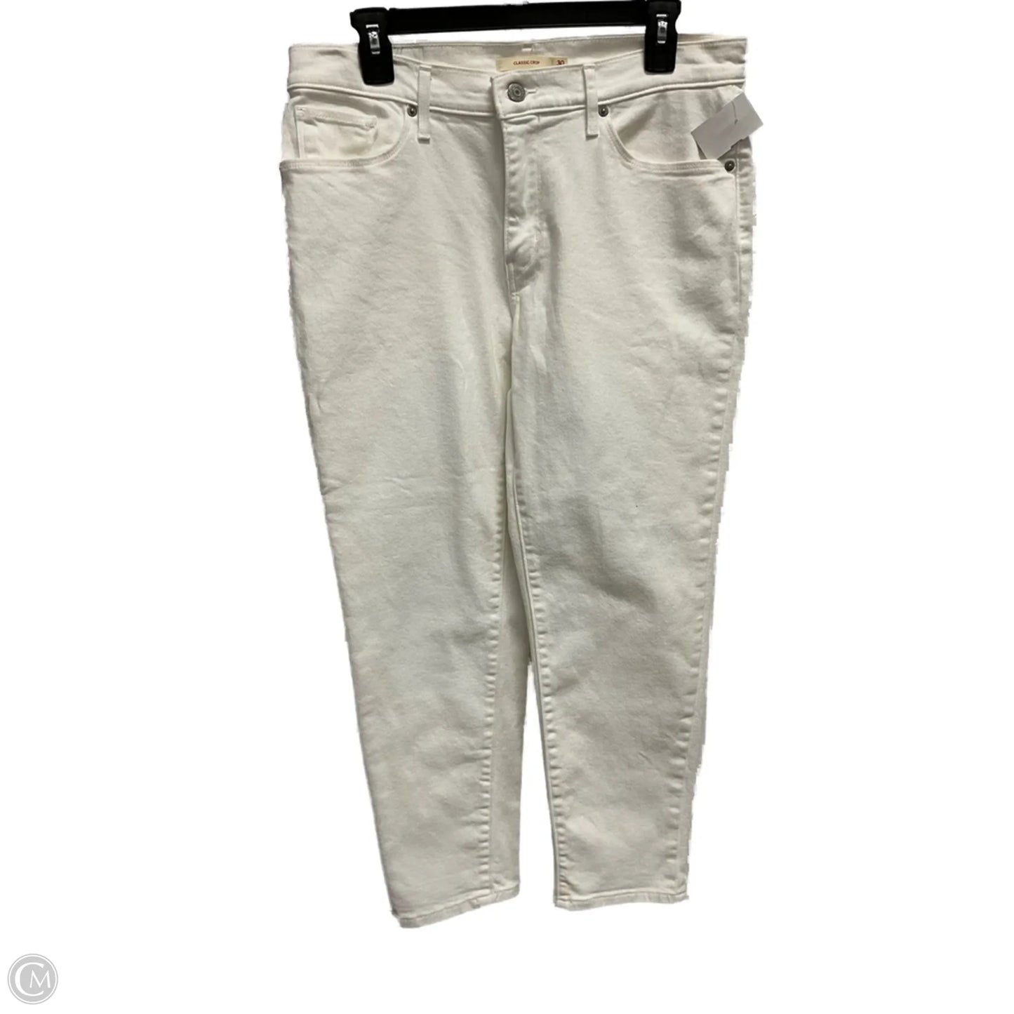 Jeans Cropped By Levis In White Denim, Size: 10