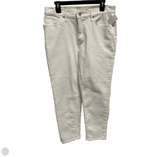 Jeans Cropped By Levis In White Denim, Size: 10