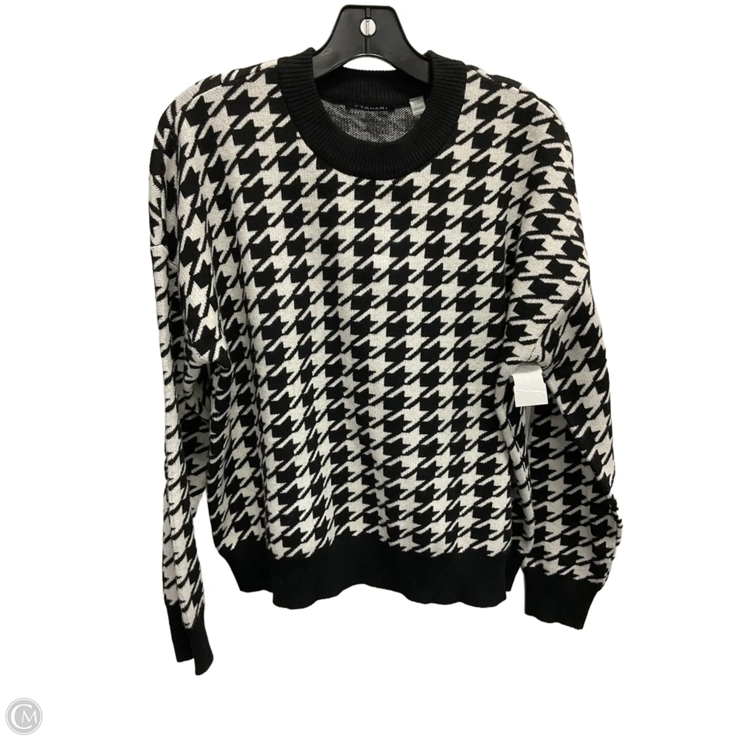 Sweater By Tahari In Black & White, Size: M