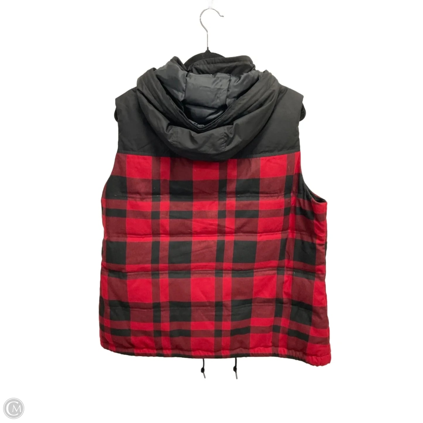 Vest Puffer & Quilted By Eddie Bauer In Checkered Pattern, Size: Xxl