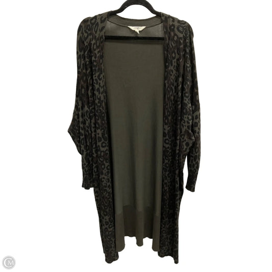 Cardigan By Terra & Sky In Leopard Print, Size: 3x