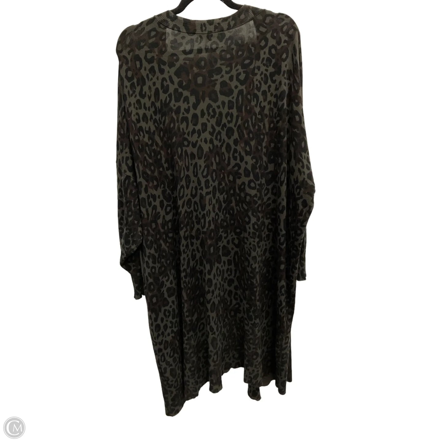 Cardigan By Terra & Sky In Leopard Print, Size: 3x