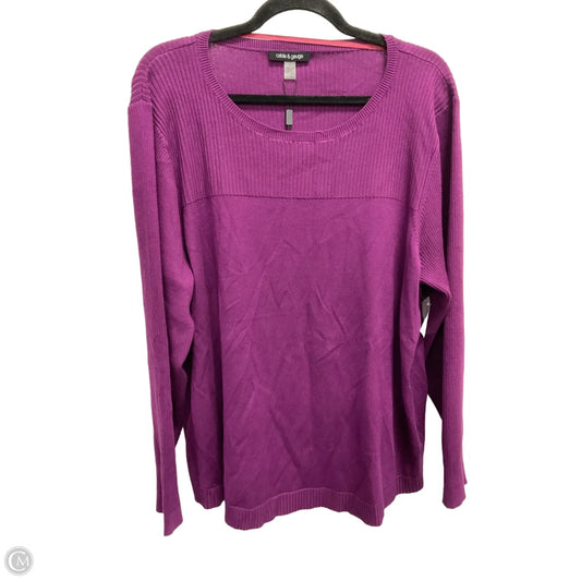 Top Long Sleeve By Cable And Gauge In Purple, Size: 2x