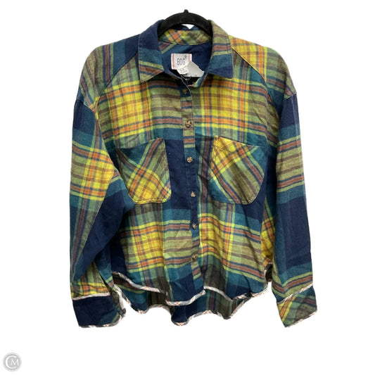 Top Long Sleeve By Bdg In Plaid Pattern, Size: S