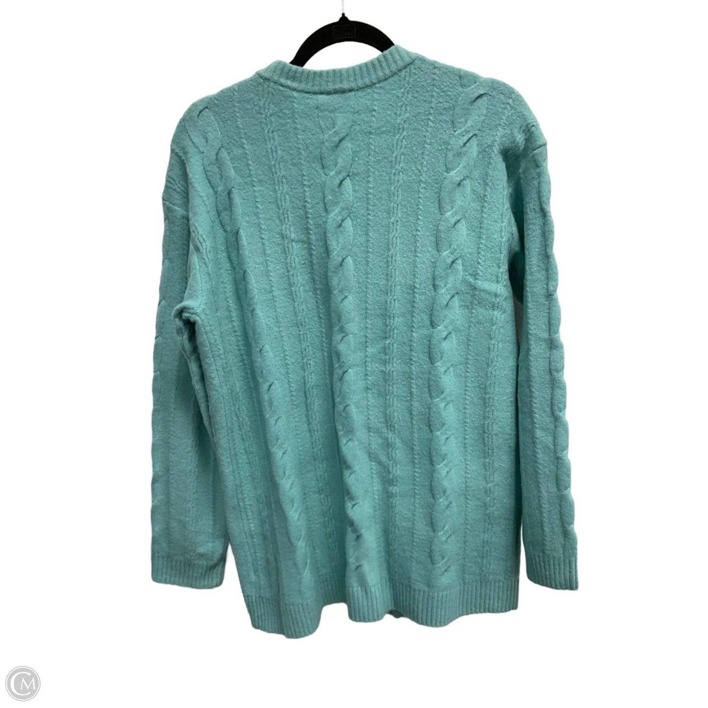 Sweater Cardigan By Talbots In Aqua, Size: M