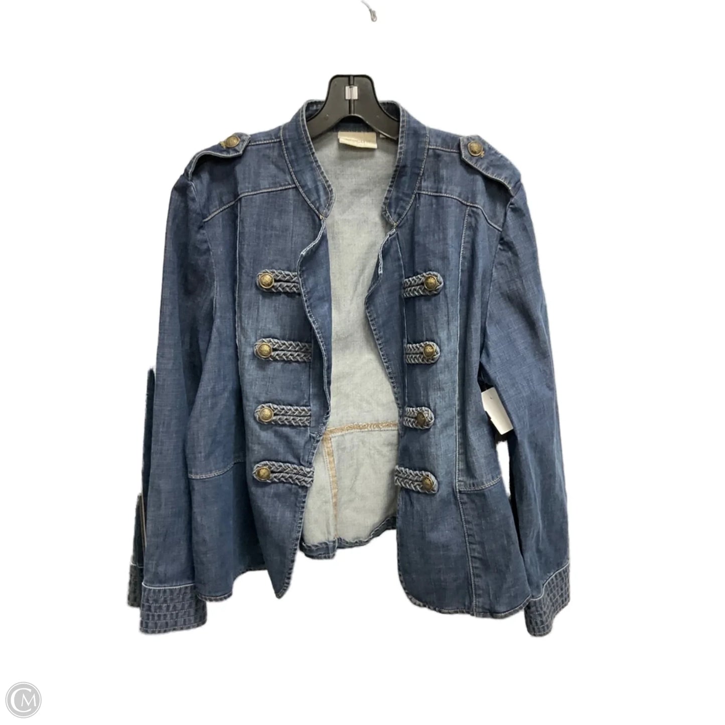 Jacket Denim By Chicos In Blue Denim, Size: Xlp