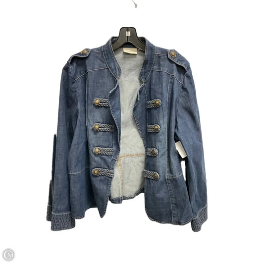 Jacket Denim By Chicos In Blue Denim, Size: Xlp