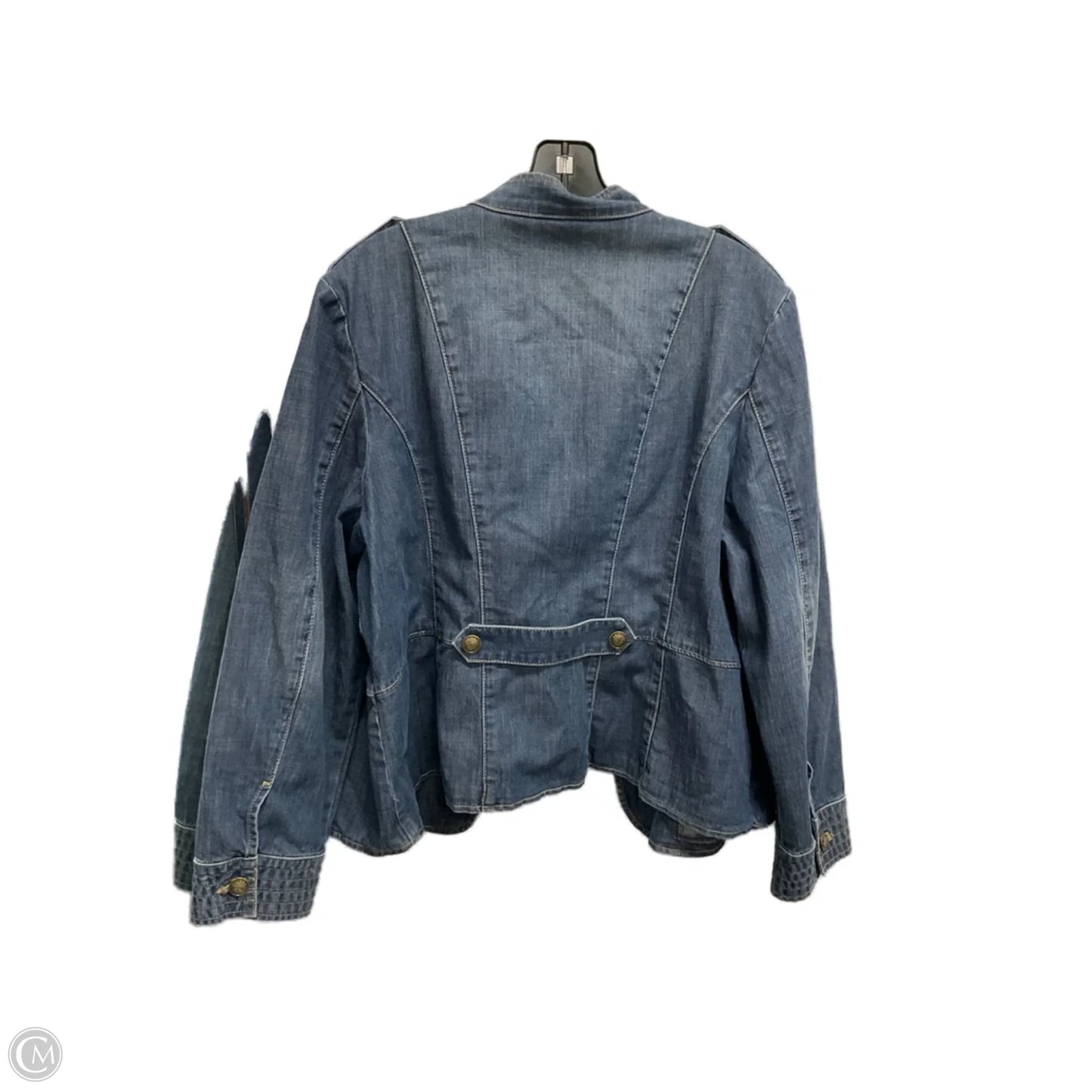 Jacket Denim By Chicos In Blue Denim, Size: Xlp