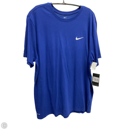 Athletic Top Short Sleeve By Nike In Blue, Size: Xxl