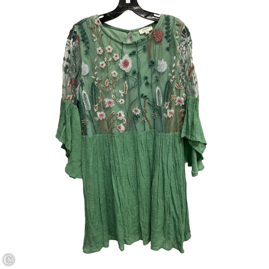 Tunic 3/4 Sleeve By Umgee In Green, Size: L