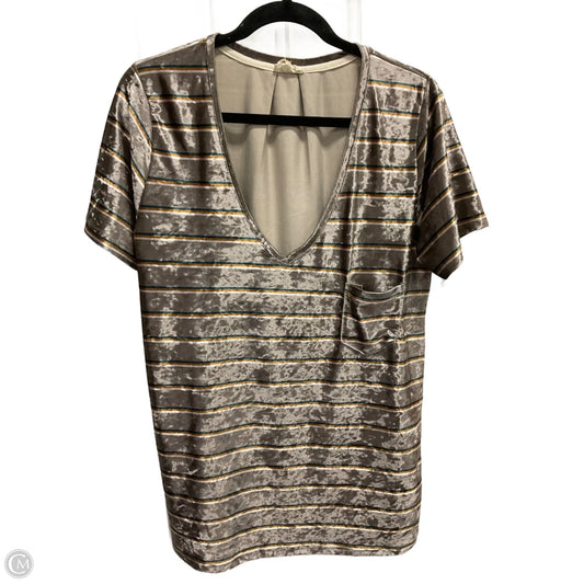 Top Short Sleeve By Pol In Striped Pattern, Size: L