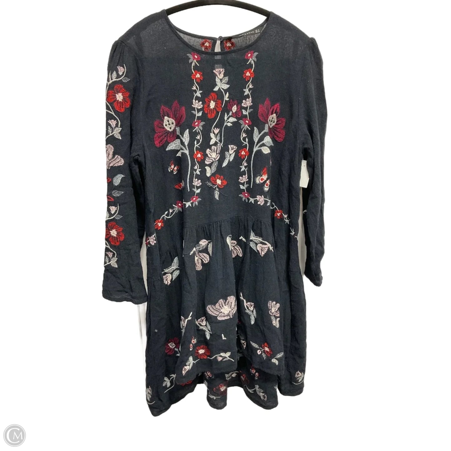 Tunic 3/4 Sleeve By Zara Women In Black & Red, Size: M