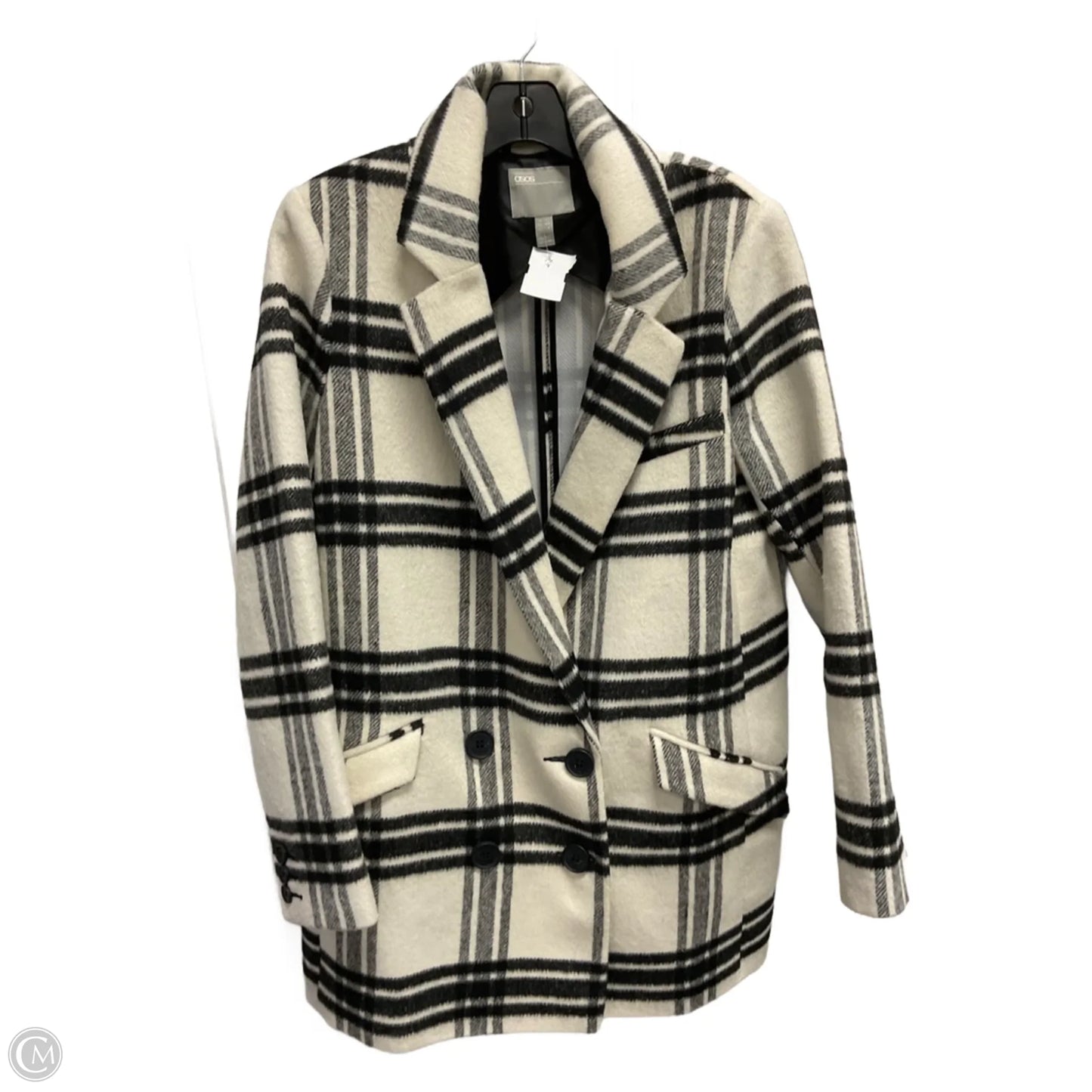 Coat Peacoat By Asos In Plaid Pattern, Size: M