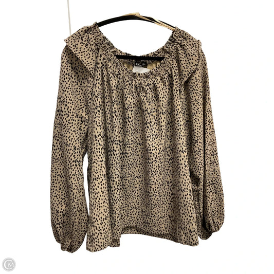 Top 3/4 Sleeve By Very J In Animal Print, Size: 2x