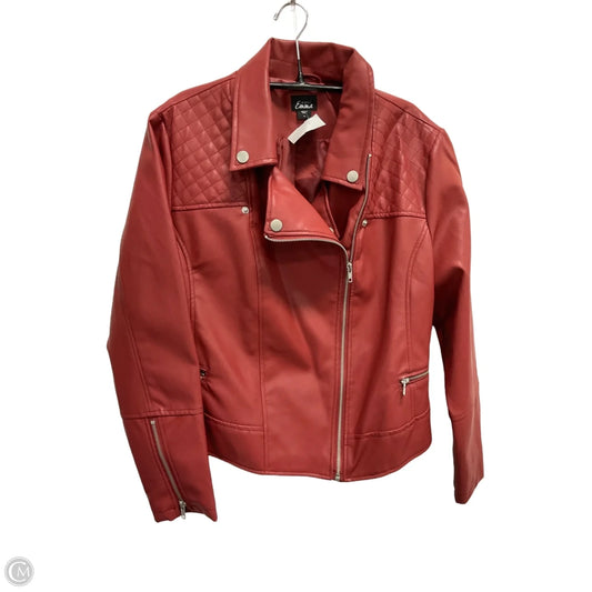 Jacket Moto By Simply Emma In Red, Size: 2x