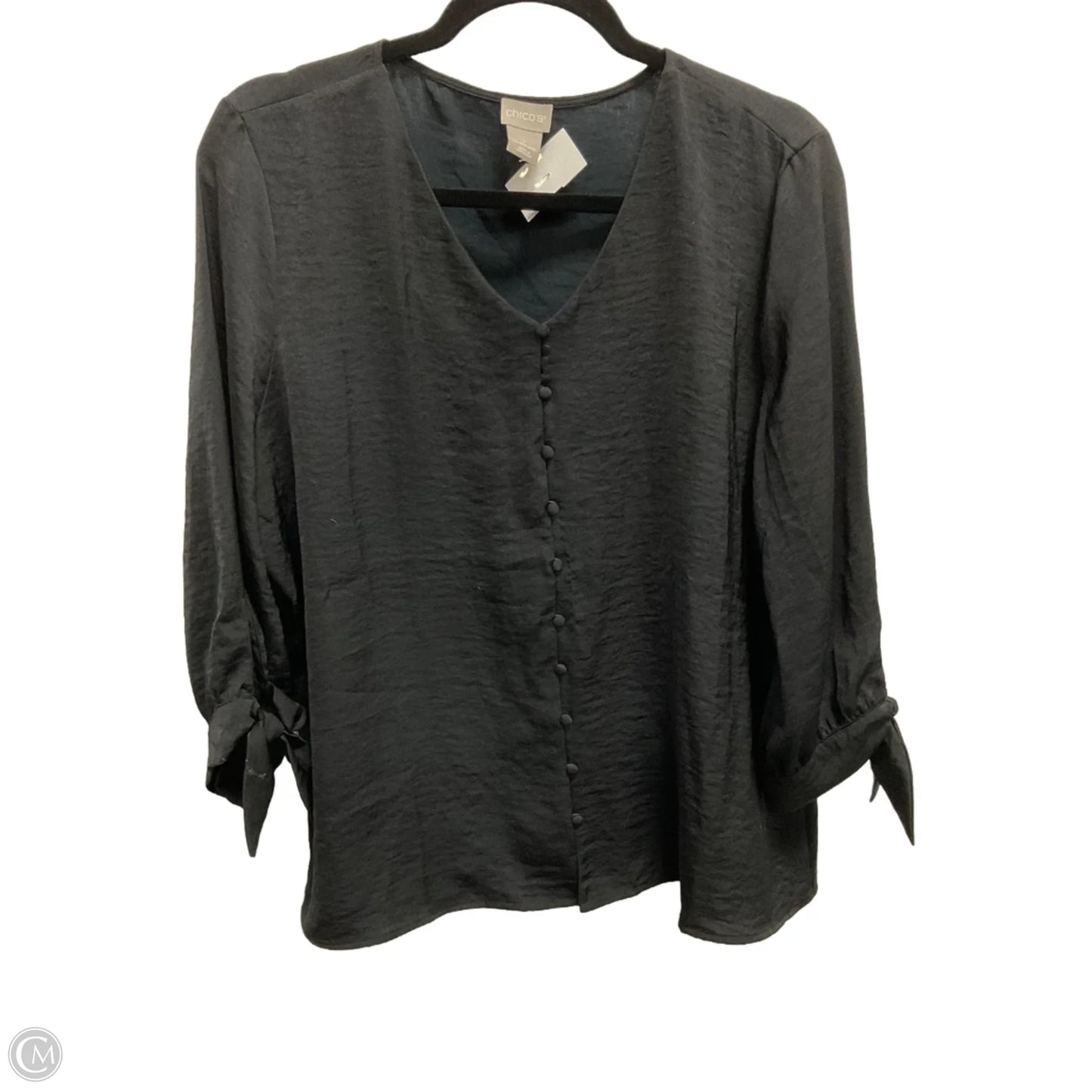 Blouse Long Sleeve By Chicos In Black, Size: L