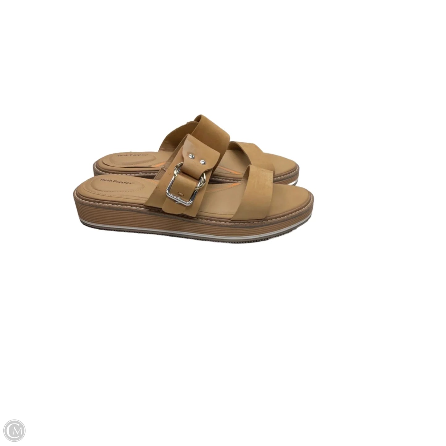 Sandals Flats By Hush Puppies In Tan, Size: 9