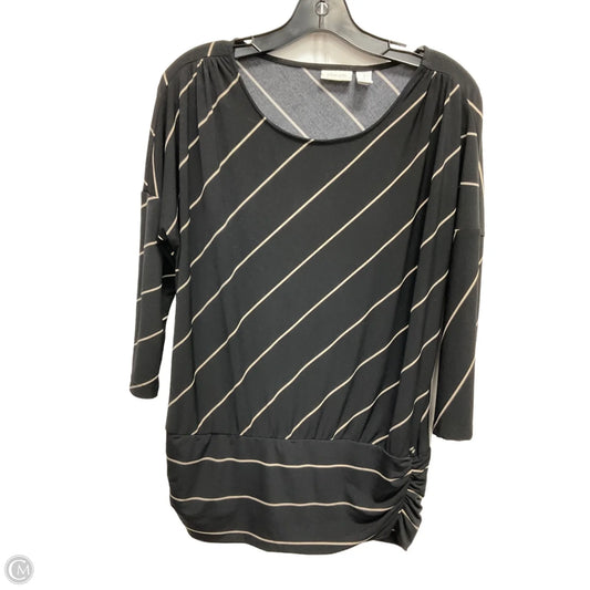Top 3/4 Sleeve By Chicos In Striped Pattern, Size: M