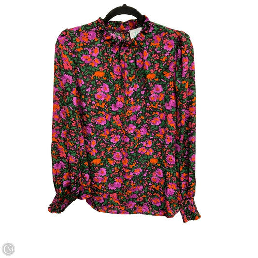 Blouse Long Sleeve By Clothes Mentor In Floral Print, Size: M