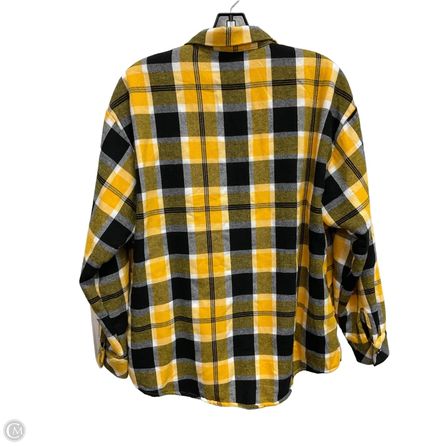 Jacket Shirt By Andree By Unit In Plaid Pattern, Size: M