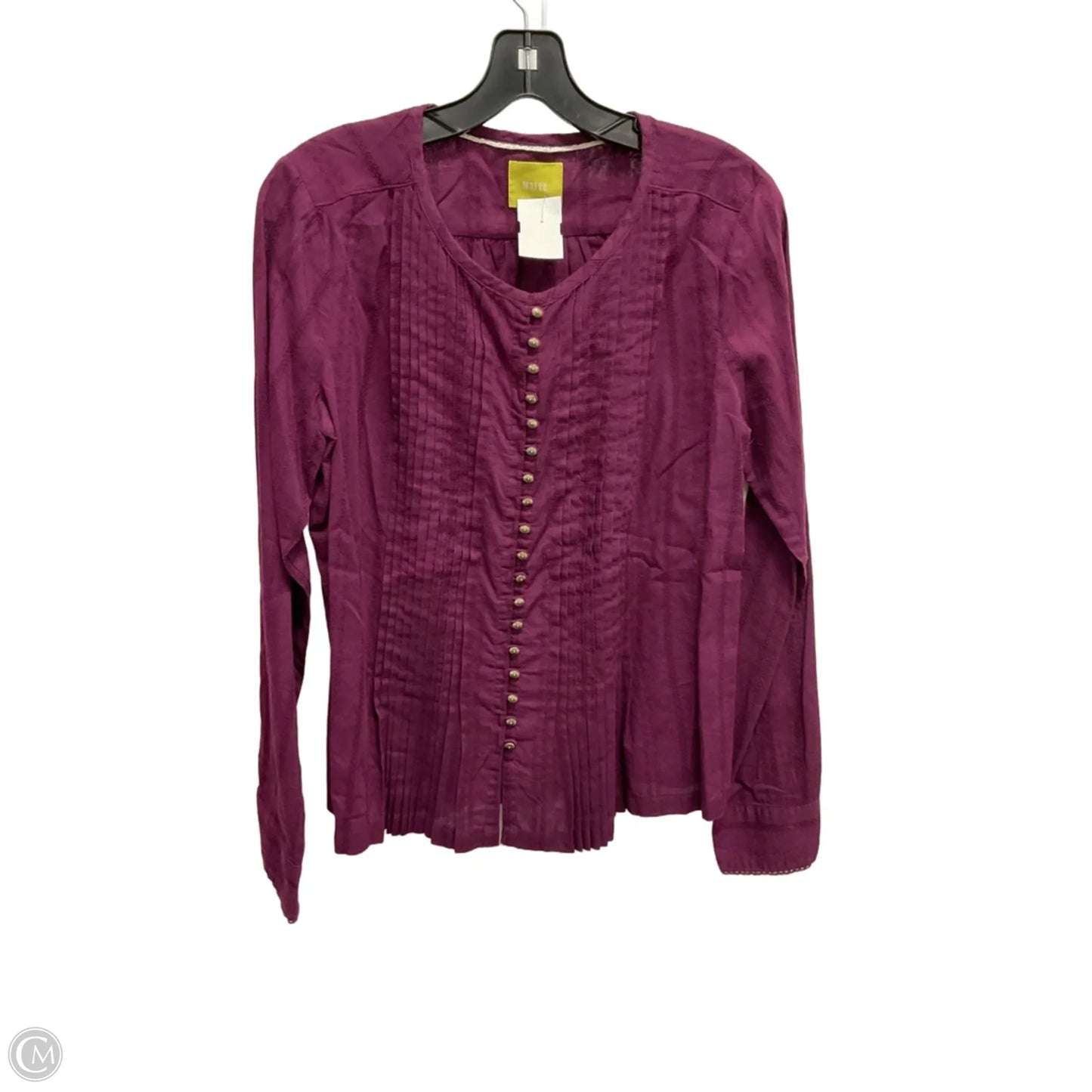 Blouse Long Sleeve By Maeve In Purple, Size: S