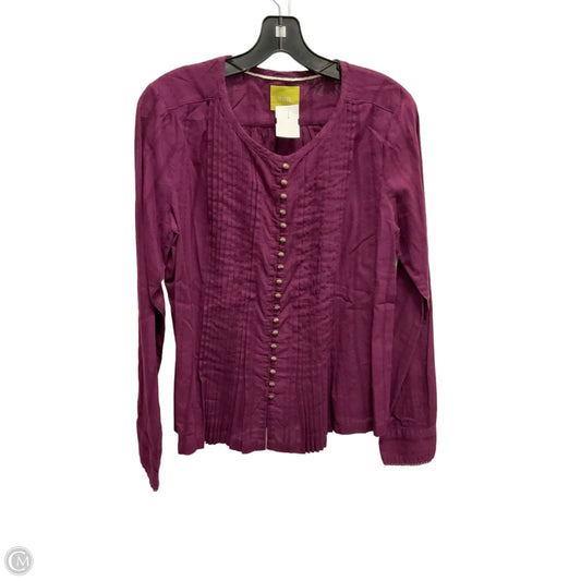 Blouse Long Sleeve By Maeve In Purple, Size: S