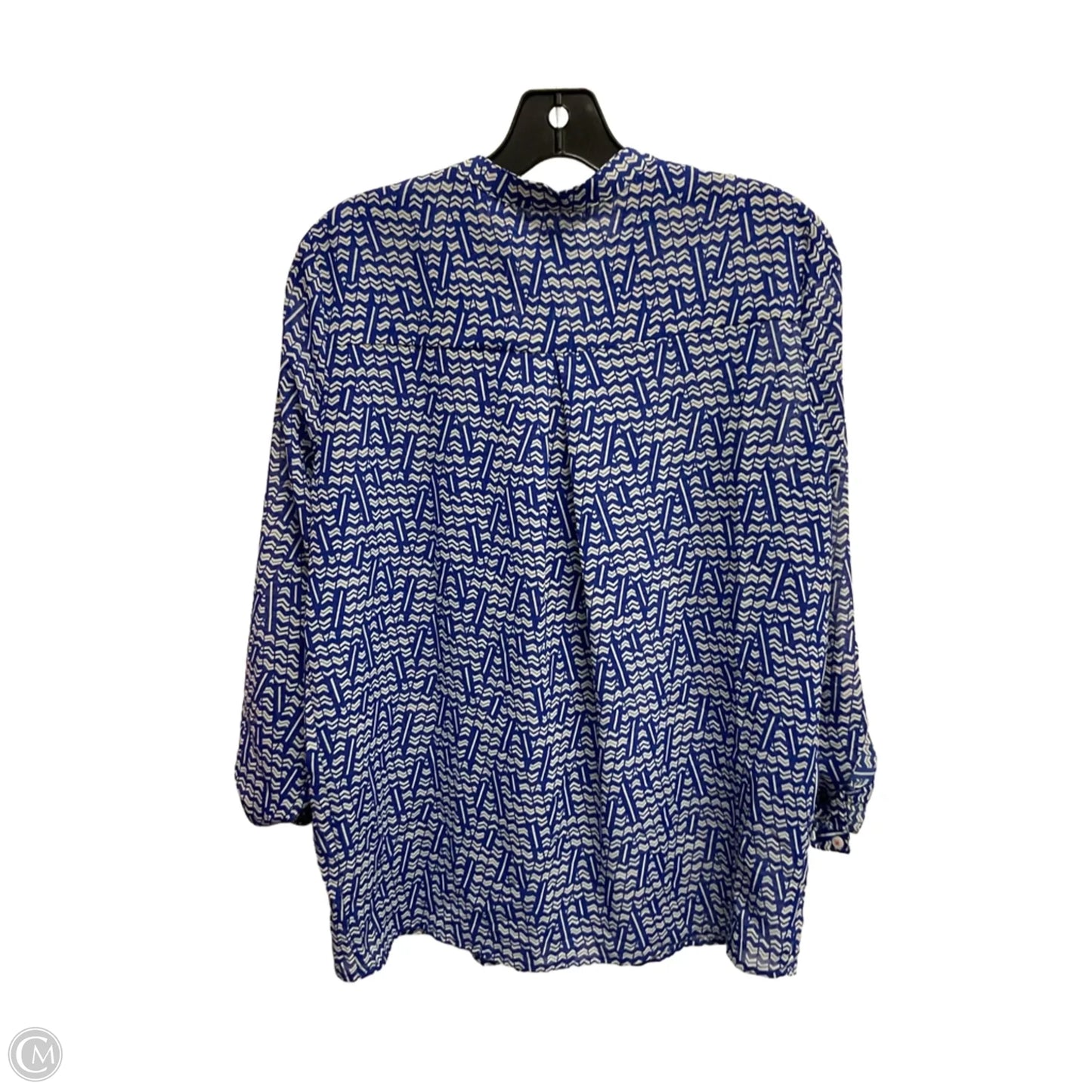 Blouse Long Sleeve By Hd In Paris In Geometric Pattern, Size: S