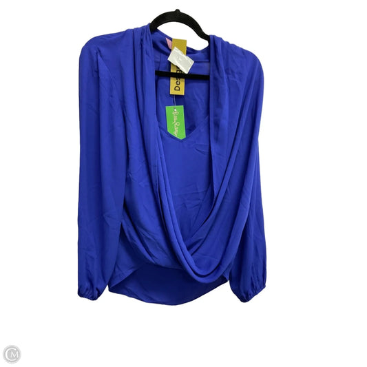 Top Long Sleeve Designer By Lilly Pulitzer In Blue, Size: M